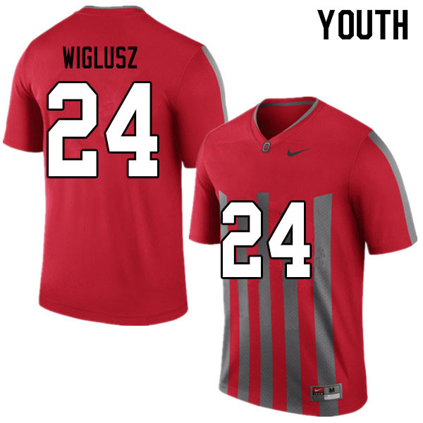 Youth #24 Sam Wiglusz Ohio State Buckeyes College Football Jerseys Sale-Throwback